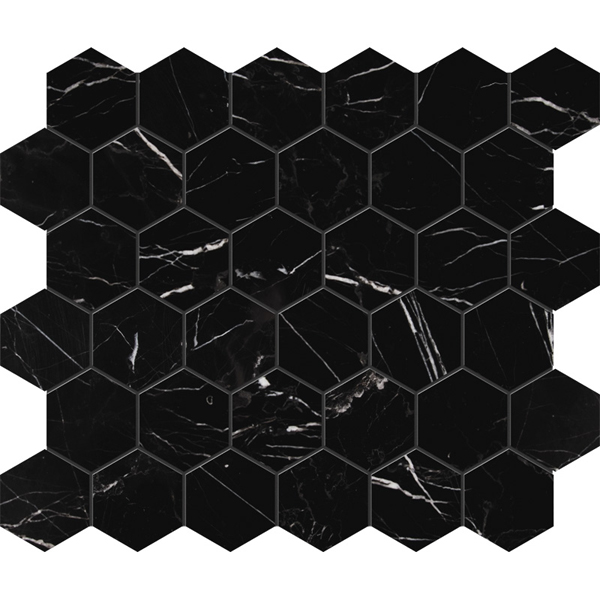 Black Honed Hexagon