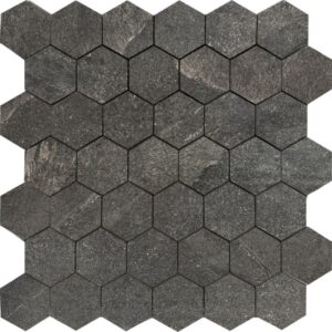 Ashima-Ashima Black 2" Hexagon Matte Rectified