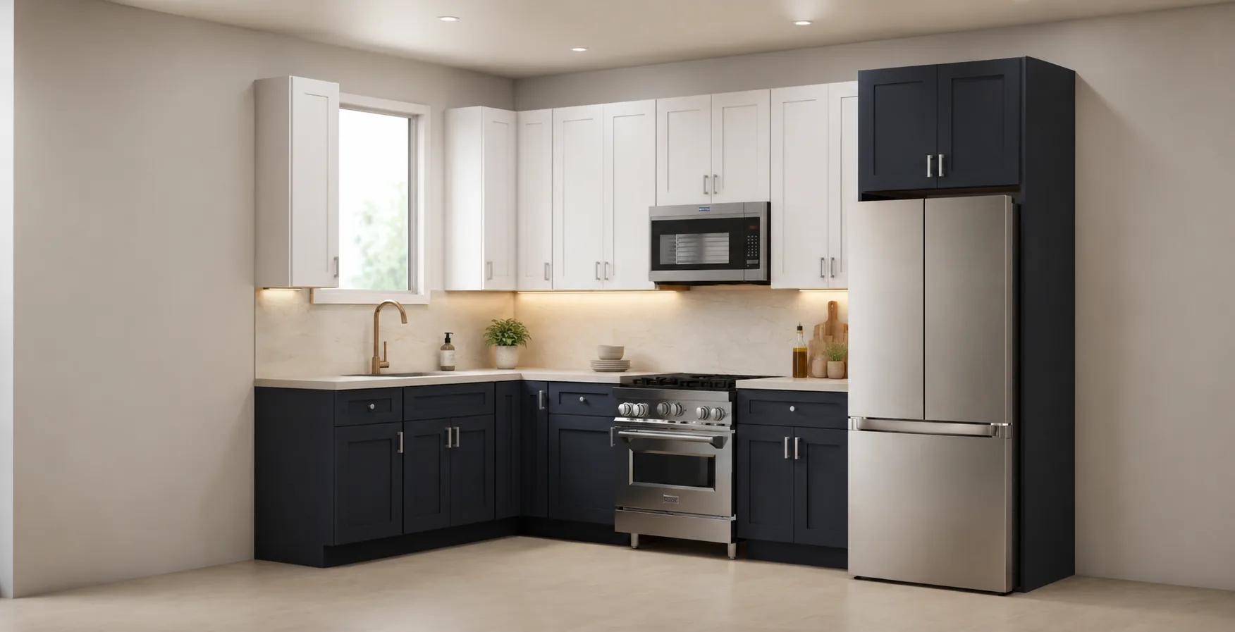 Livora Core cabinetry in a l-shaped kitchen layout