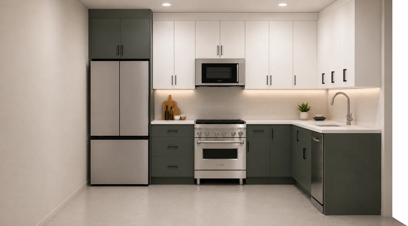 Livora Signature cabinetry in a l-shaped kitchen concept